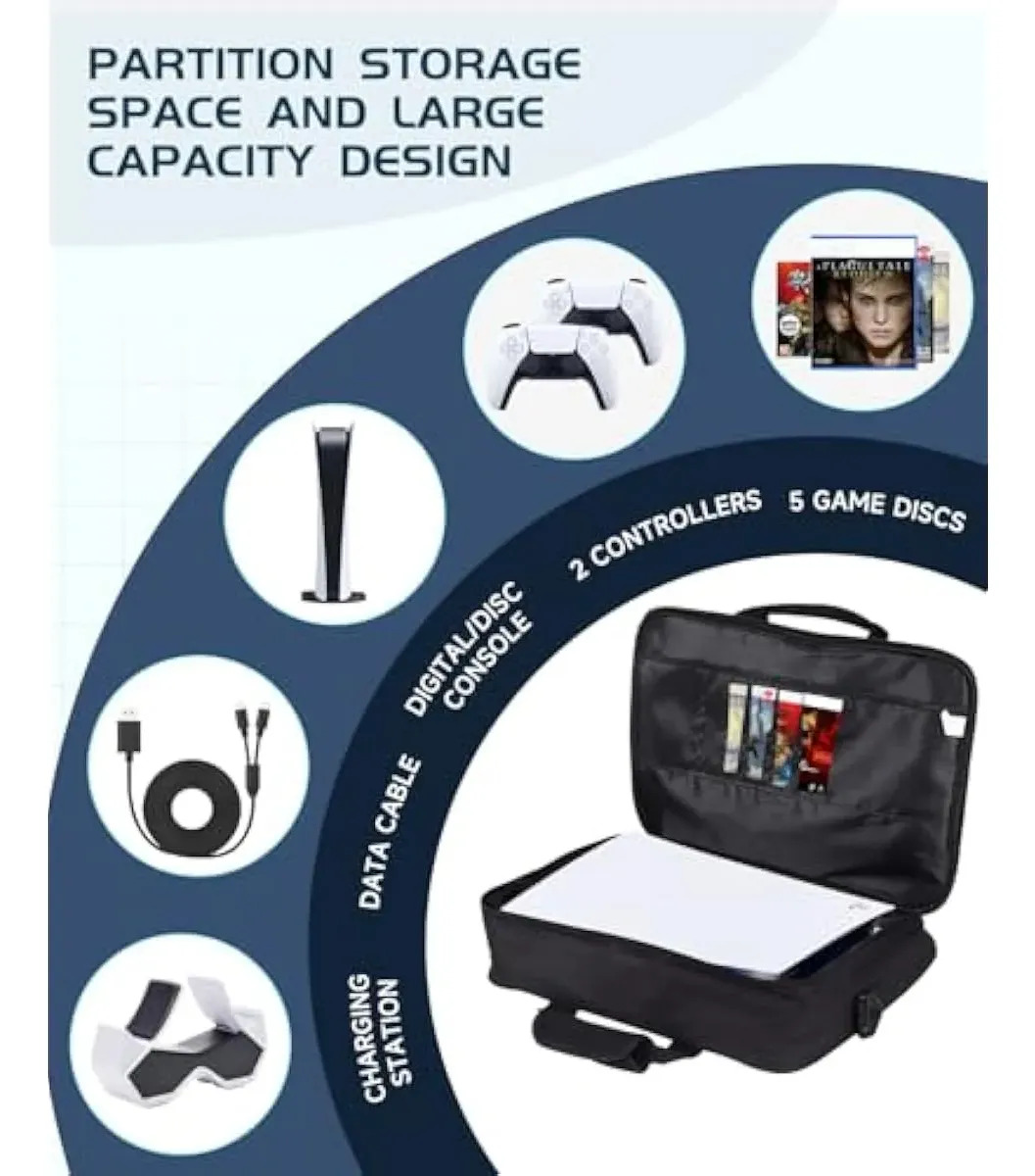 Bolso Transporte Para Consola Ps5 Playstation Slim Negra - Imagen 2